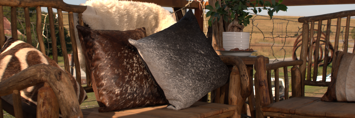 nguni hide cushions