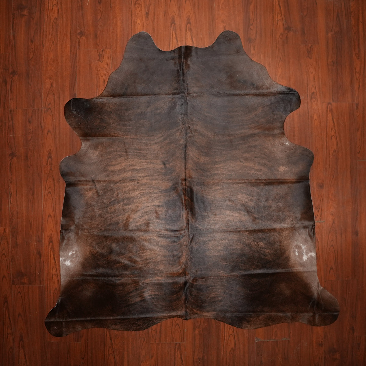Dark Espresso Brindle cow hide rug, 204 x 203 cm, genuine cowhide