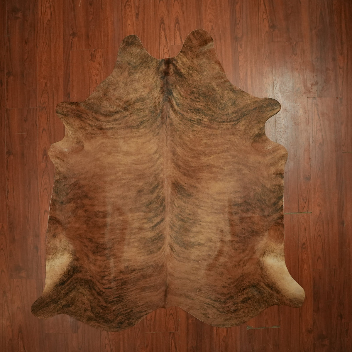 Warm Caramel Brindle cow hide rug, 210 x 195 cm, genuine cowhide