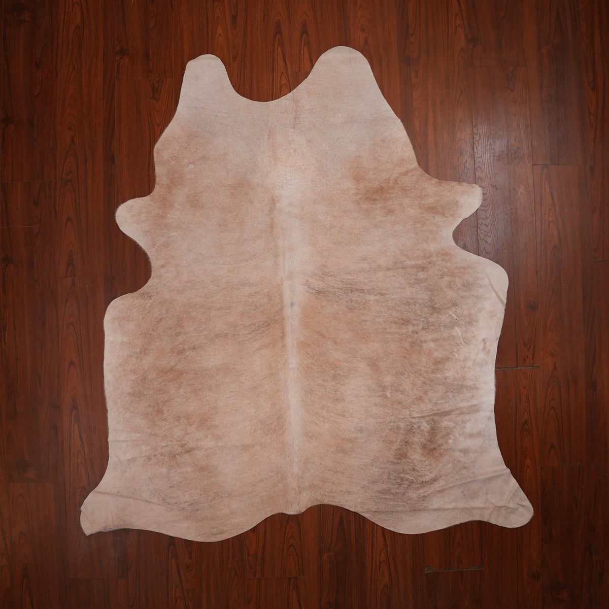 Pale Mottled Brown cow hide rug, 208 x 181 cm, genuine cowhide