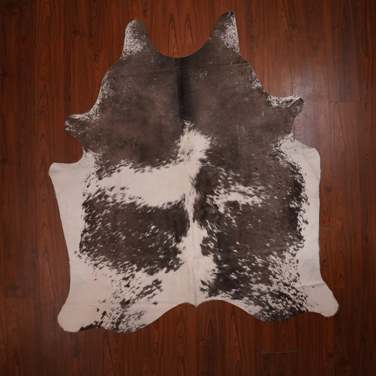 Smoky Speckled Brown cow hide rug, 209 x 184 cm, genuine cowhide