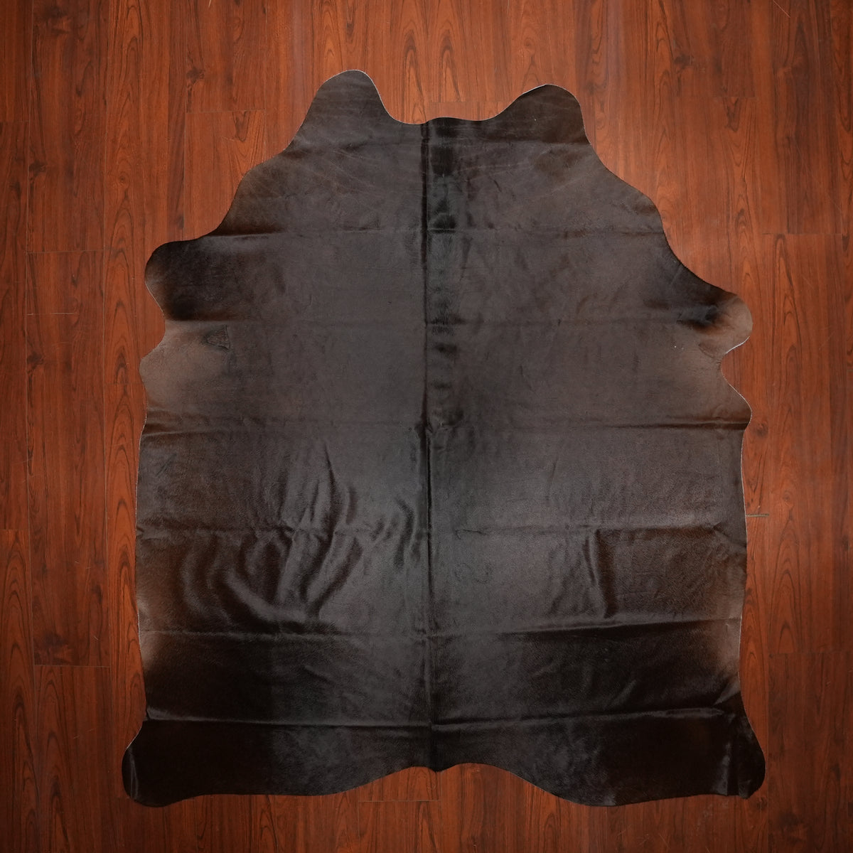 Deep Espresso Brown cow hide rug, 214 x 190 cm, genuine cowhide