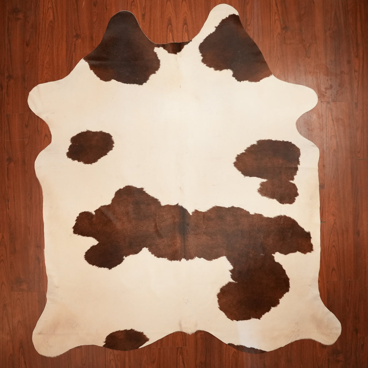 Creamy Patchwork Brown cow hide rug, 237 x 211 cm, genuine cowhide