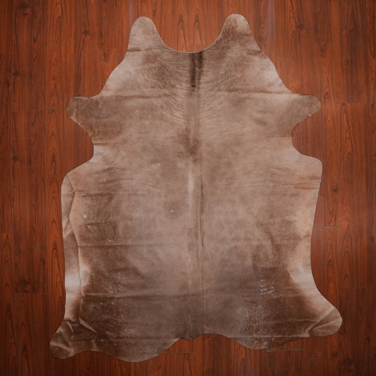 Soft Mushroom Dun cow hide rug, 228 x 195 cm, genuine cowhide