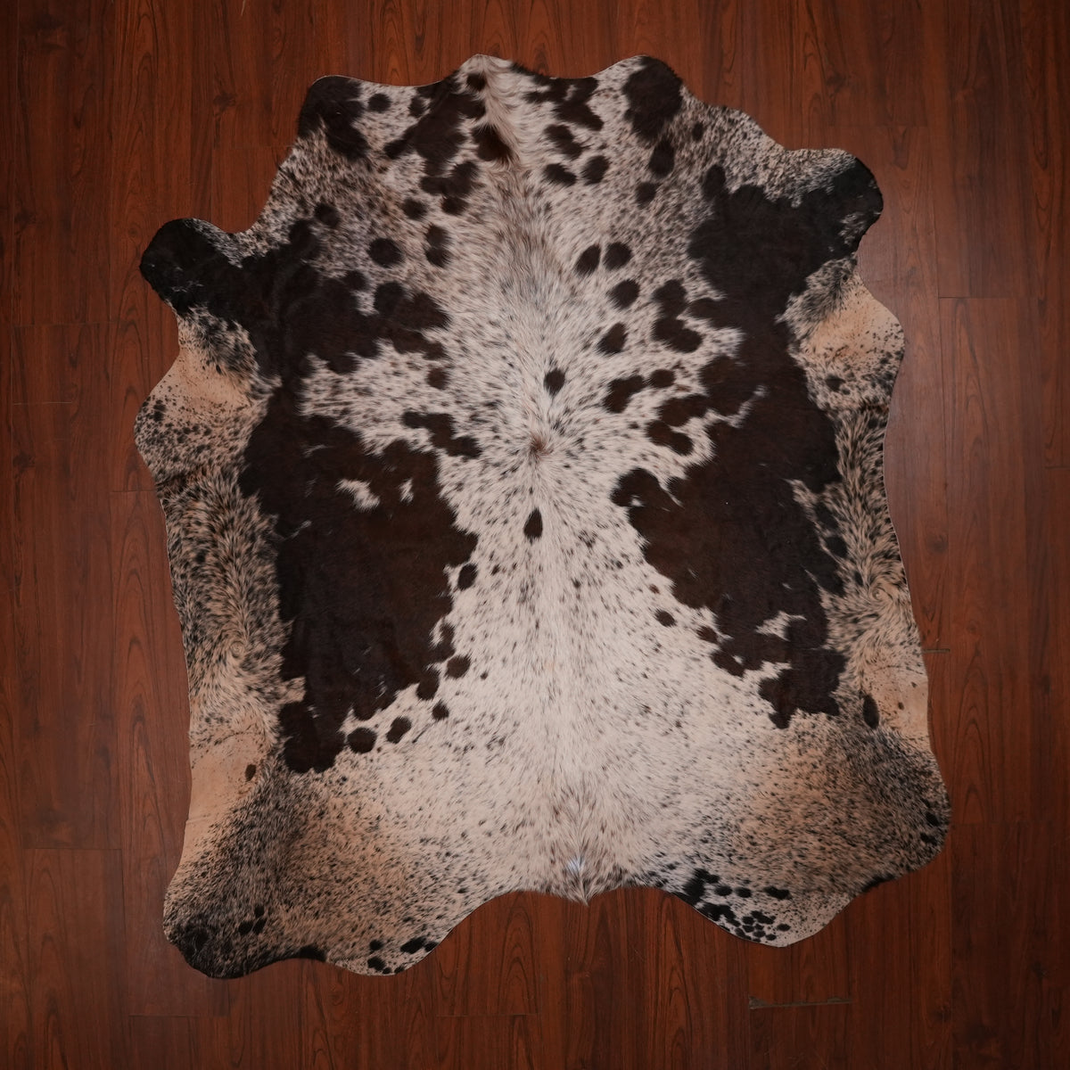 Nguni hide rug in speckled brown, 208 x 184 cm, genuine Nguni cow hide