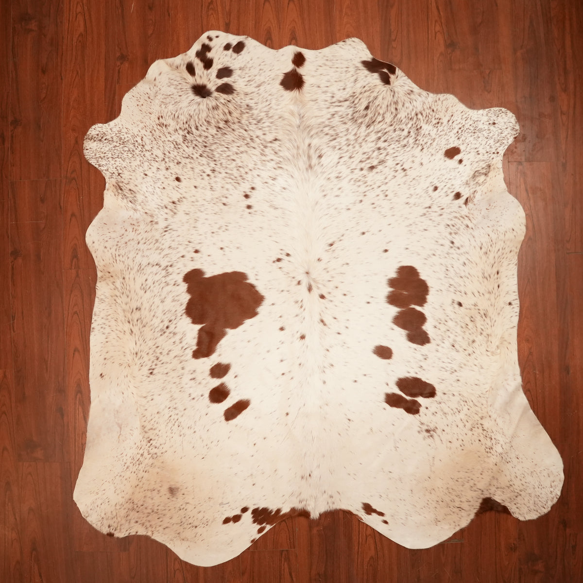 Nguni hide rug in speckled brown, 230 x 212 cm, genuine Nguni cow hide
