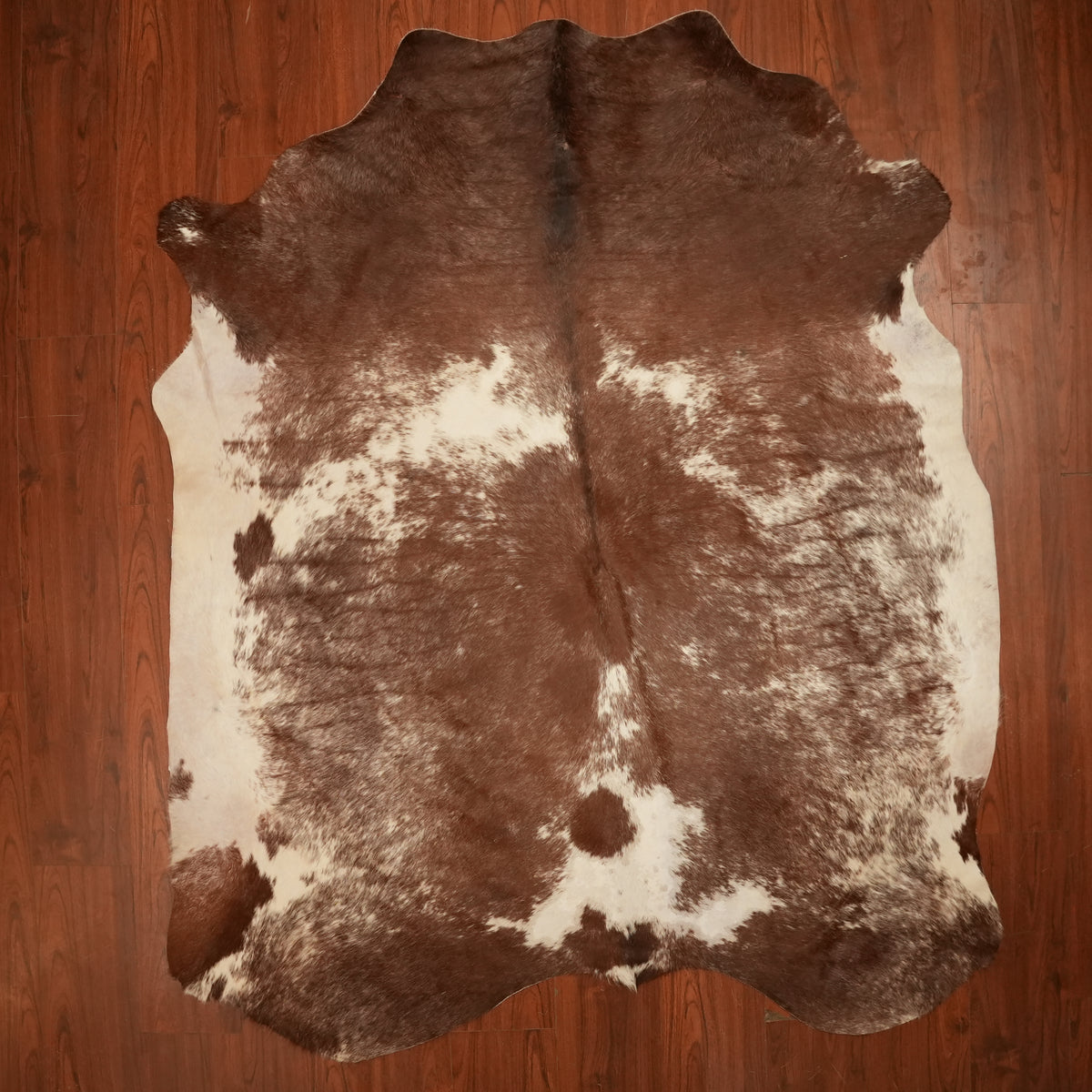 Nguni hide rug in speckled chestnut brown, 239 x 193 cm, genuine Nguni cow hide