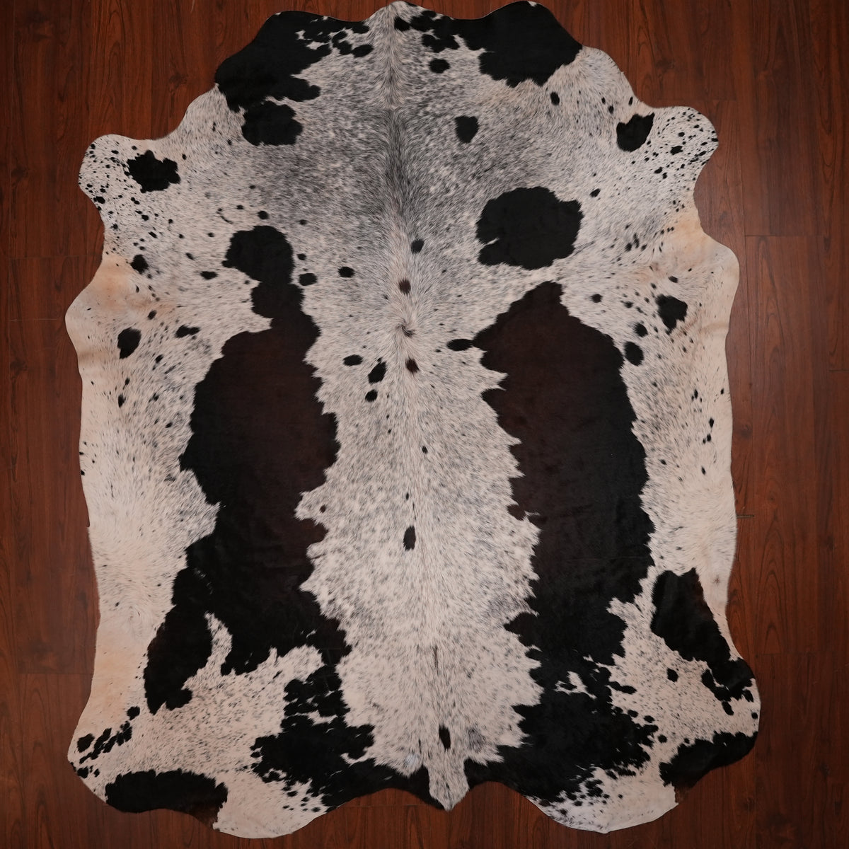 Nguni hide rug in high-contrast brown, 239 x 204 cm, genuine Nguni cow hide