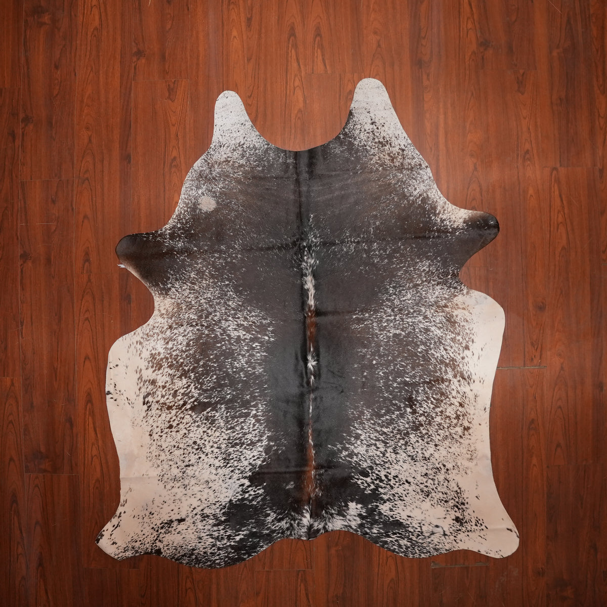 Speckled Tri-colour cow hide rug, 199 x 174 cm, genuine cowhide