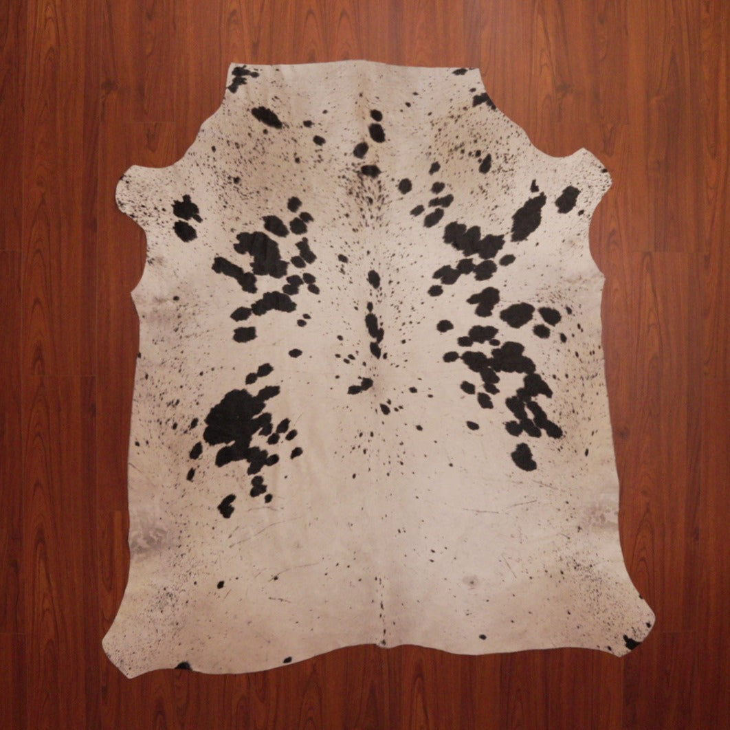 The Nguni Guy Black And White Speckled Cowhide Rug 