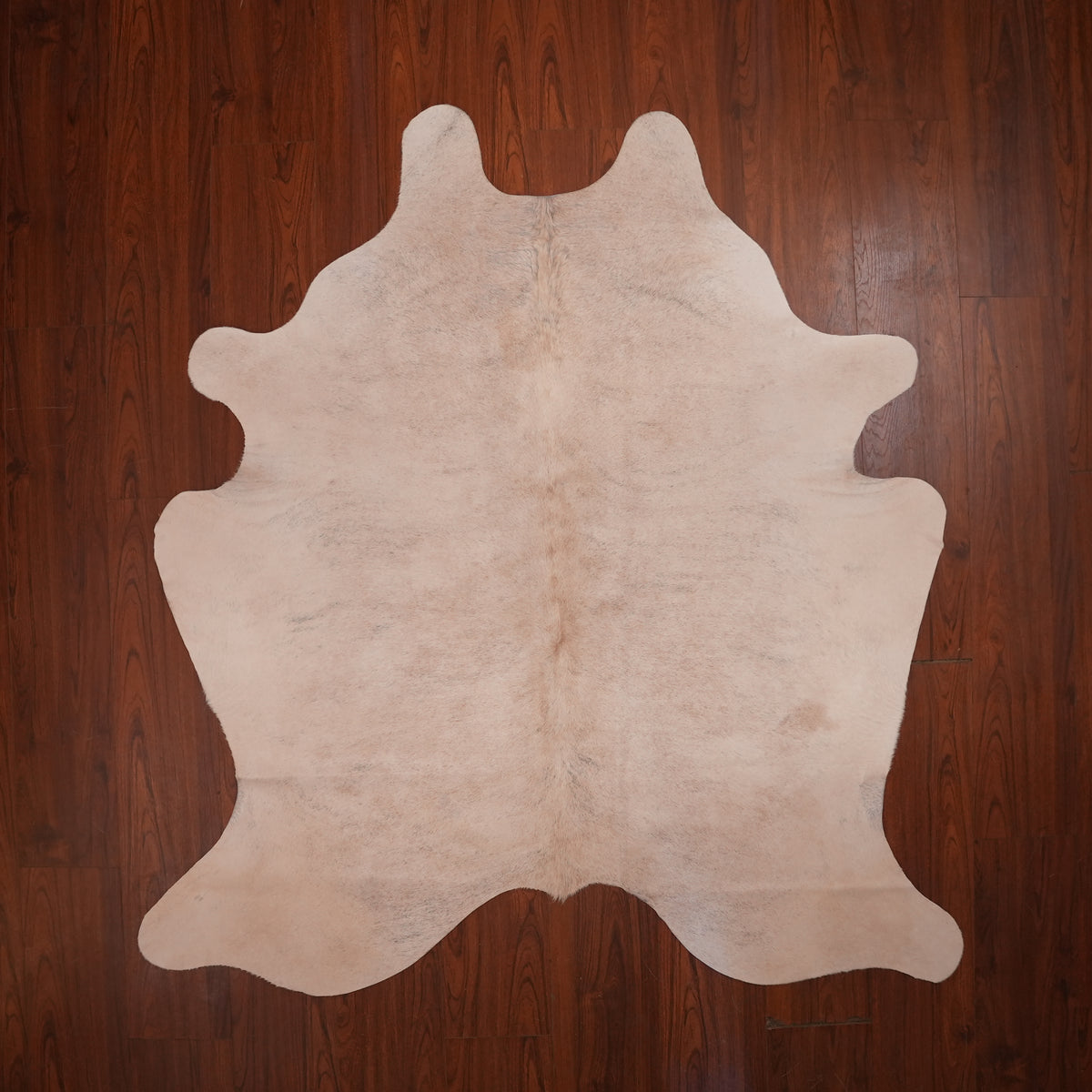 Pale Cream Brindle cow hide rug, 200 x 184 cm, genuine cowhide