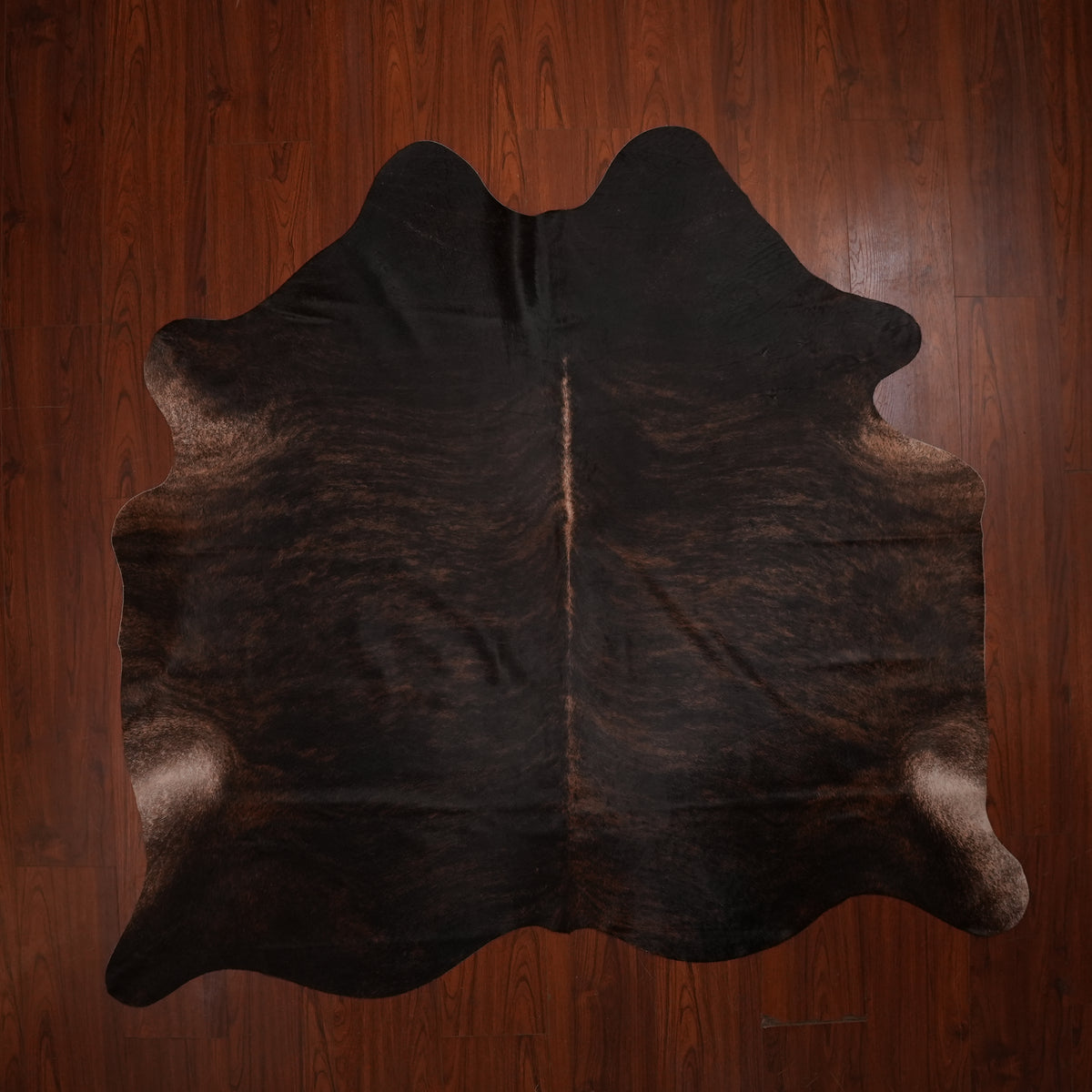 Dark Espresso Brindle cow hide rug, 205 x 209 cm, genuine cowhide