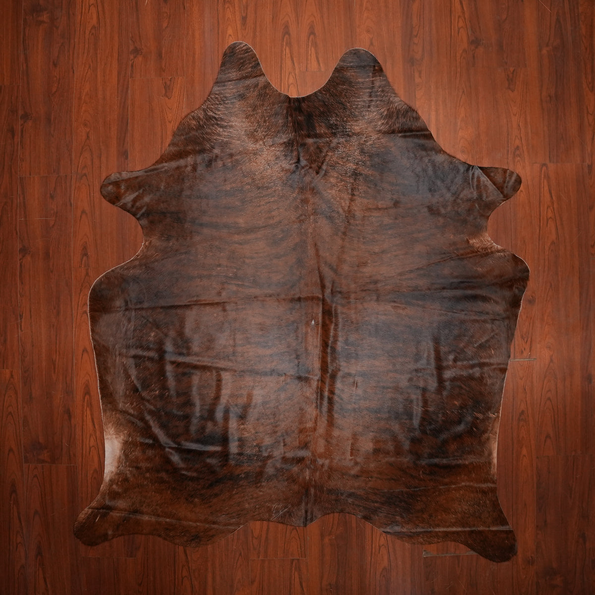 Dark Chocolate Brindle cow hide rug, 211 x 184 cm, genuine cowhide