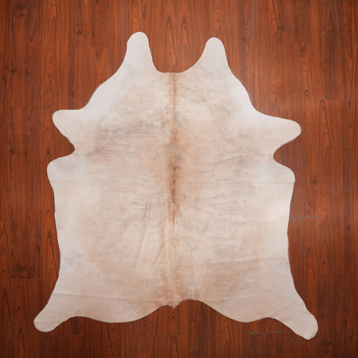 Pale Cream Brindle cow hide rug, 211 x 201 cm, genuine cowhide