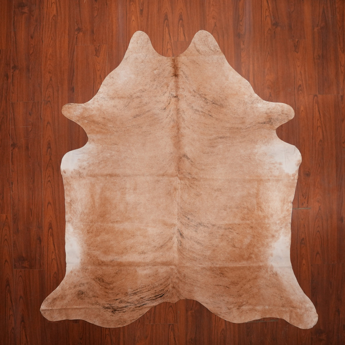 Soft Caramel Brindle cow hide rug, 213 x 202 cm, genuine cowhide