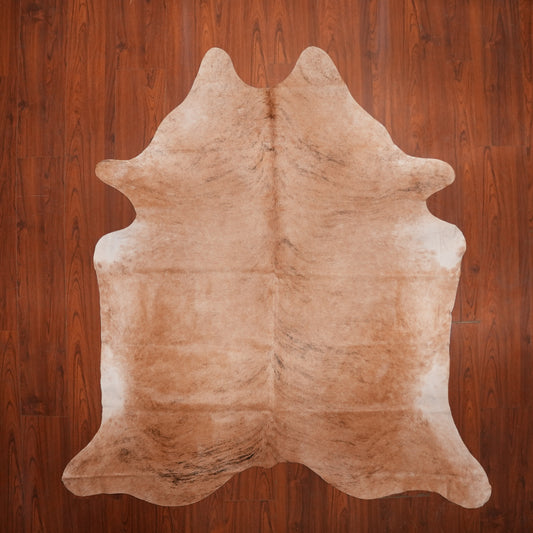 Soft Caramel Brindle cow hide rug, 213 x 202 cm, genuine cowhide
