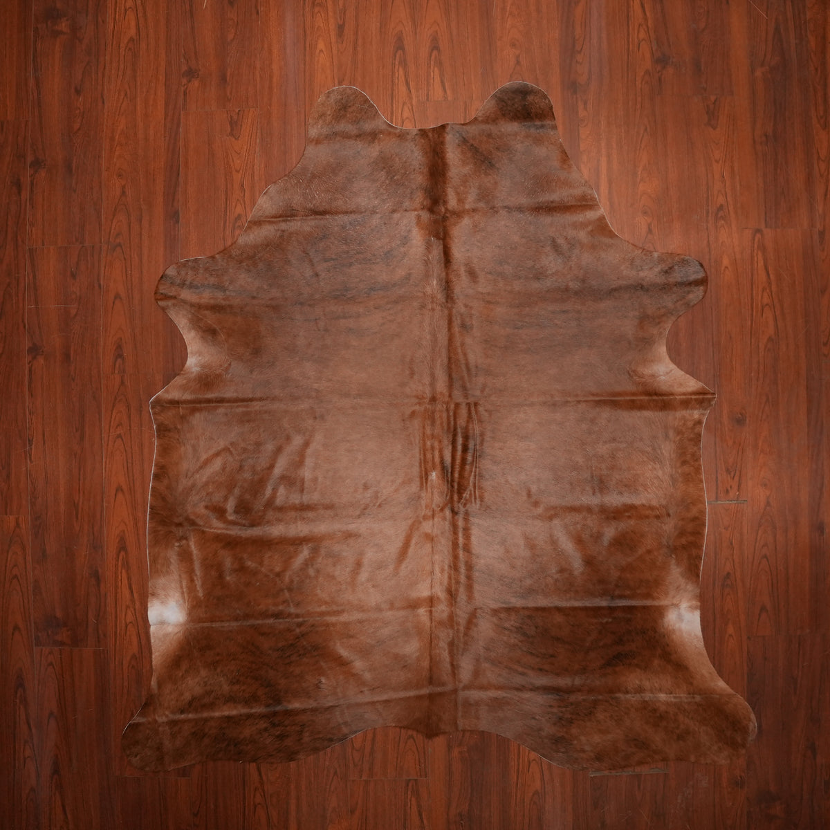 Rich Chestnut Brindle cow hide rug, 215 x 190 cm, genuine cowhide