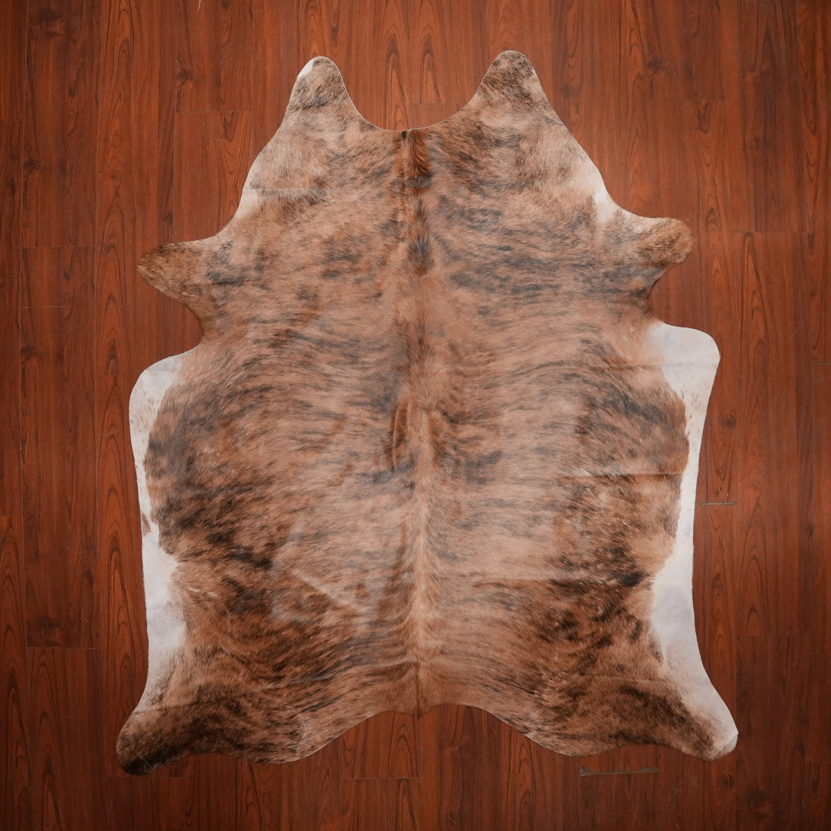 Warm Caramel Brindle cow hide rug, 216 x 189 cm, genuine cowhide