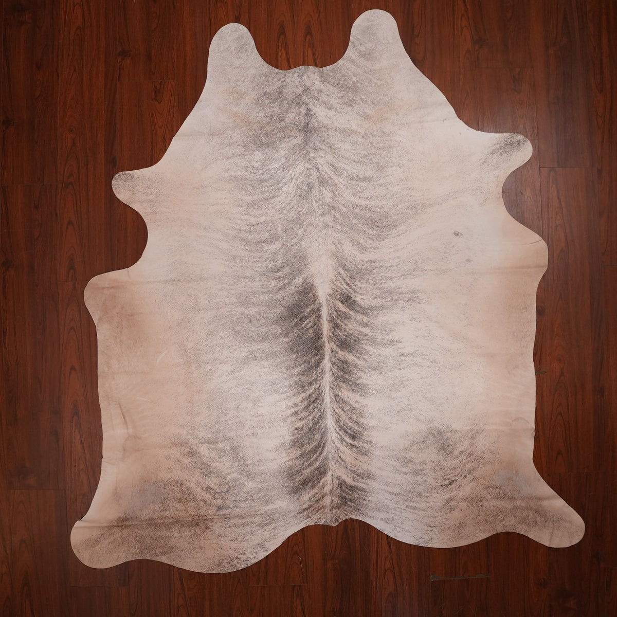 Soft Grey Brindle cow hide rug, 230 x 204 cm, genuine cowhide