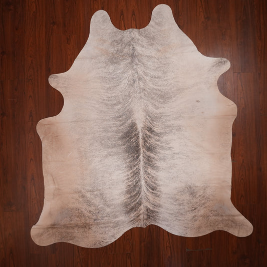 Soft Grey Brindle cow hide rug, 230 x 204 cm, genuine cowhide
