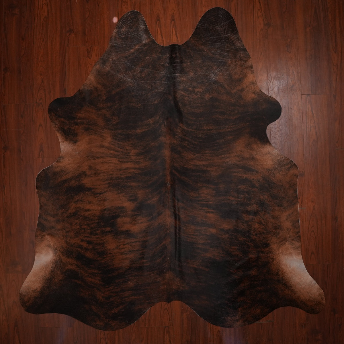 Dark Espresso Brindle cow hide rug, 230 x 222 cm, genuine cowhide