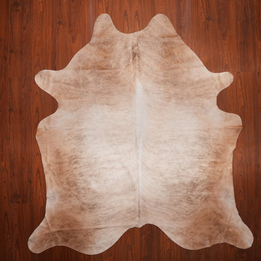 Soft Caramel Brindle cow hide rug, 234 x 220 cm, genuine cowhide