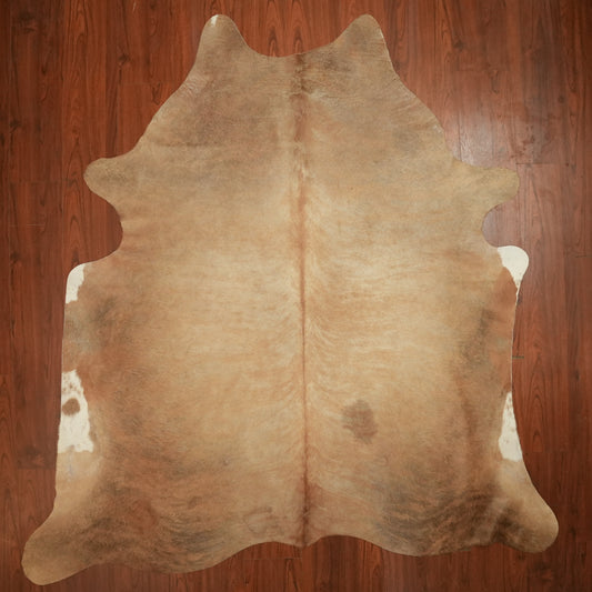 Warm Caramel Brindle cow hide rug, 250 x 231 cm, genuine cowhide