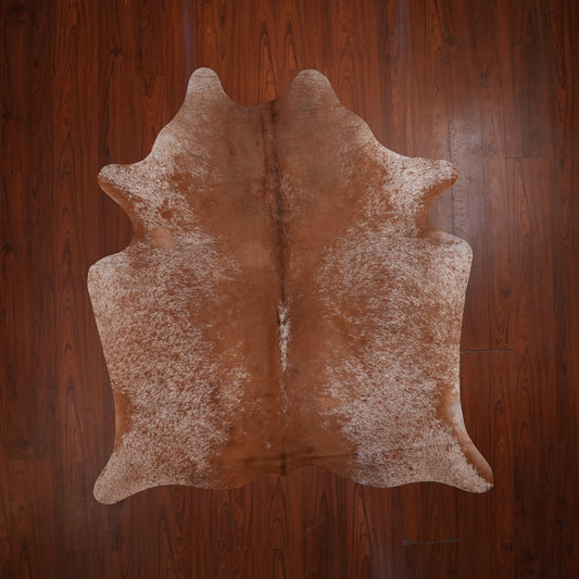 Cinnamon Speckled Brown cow hide rug, 178 x 171 cm, genuine cowhide