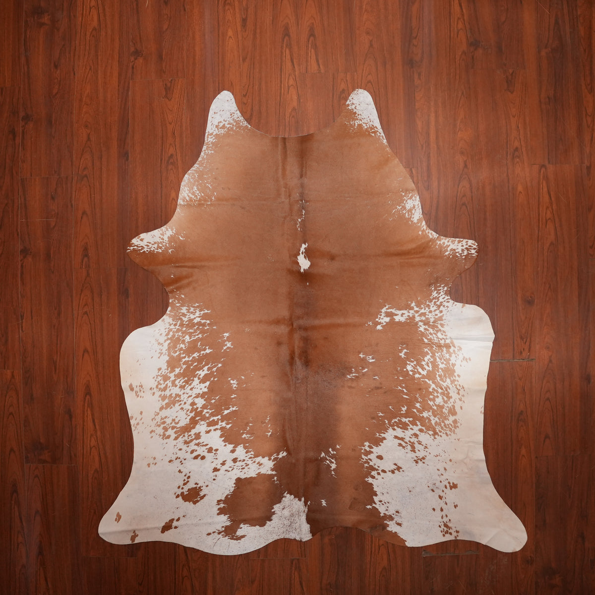 Caramel Speckled Brown cow hide rug, 195 x 180 cm, genuine cowhide