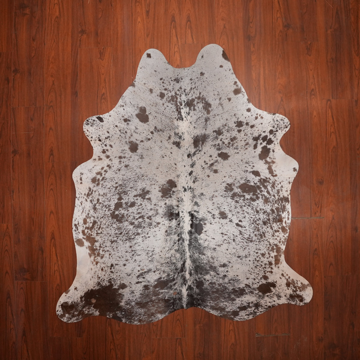 Speckled Cream Brown cow hide rug, 198 x 177 cm, genuine cowhide