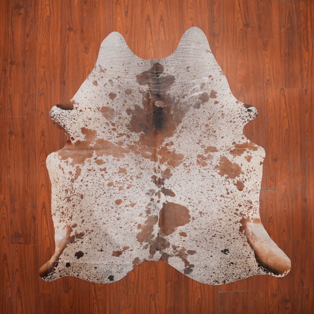 Speckled Roan Brown cow hide rug, 202 x 204 cm, genuine cowhide