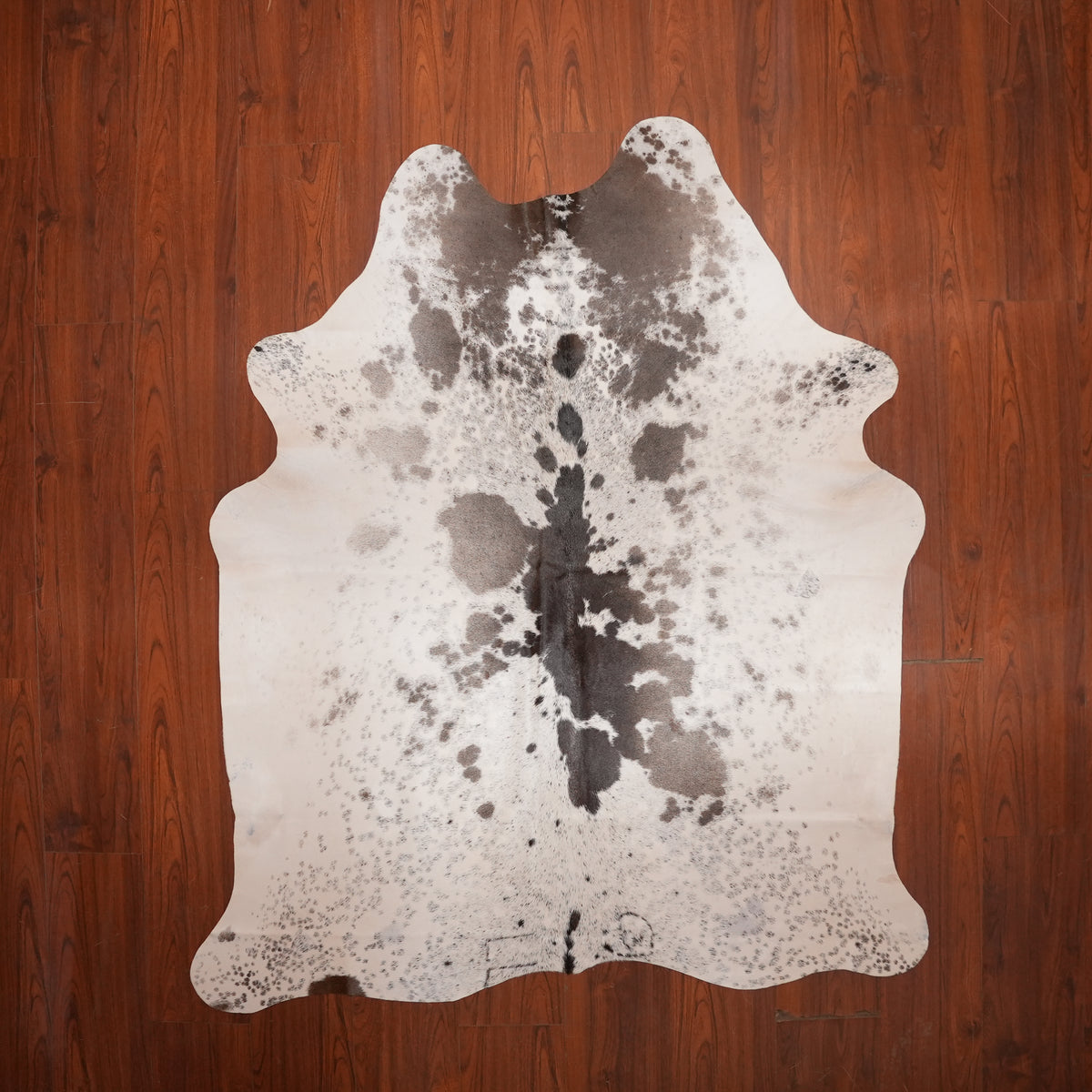 Speckled Brown cow hide rug, 203 x 186 cm, genuine cowhide