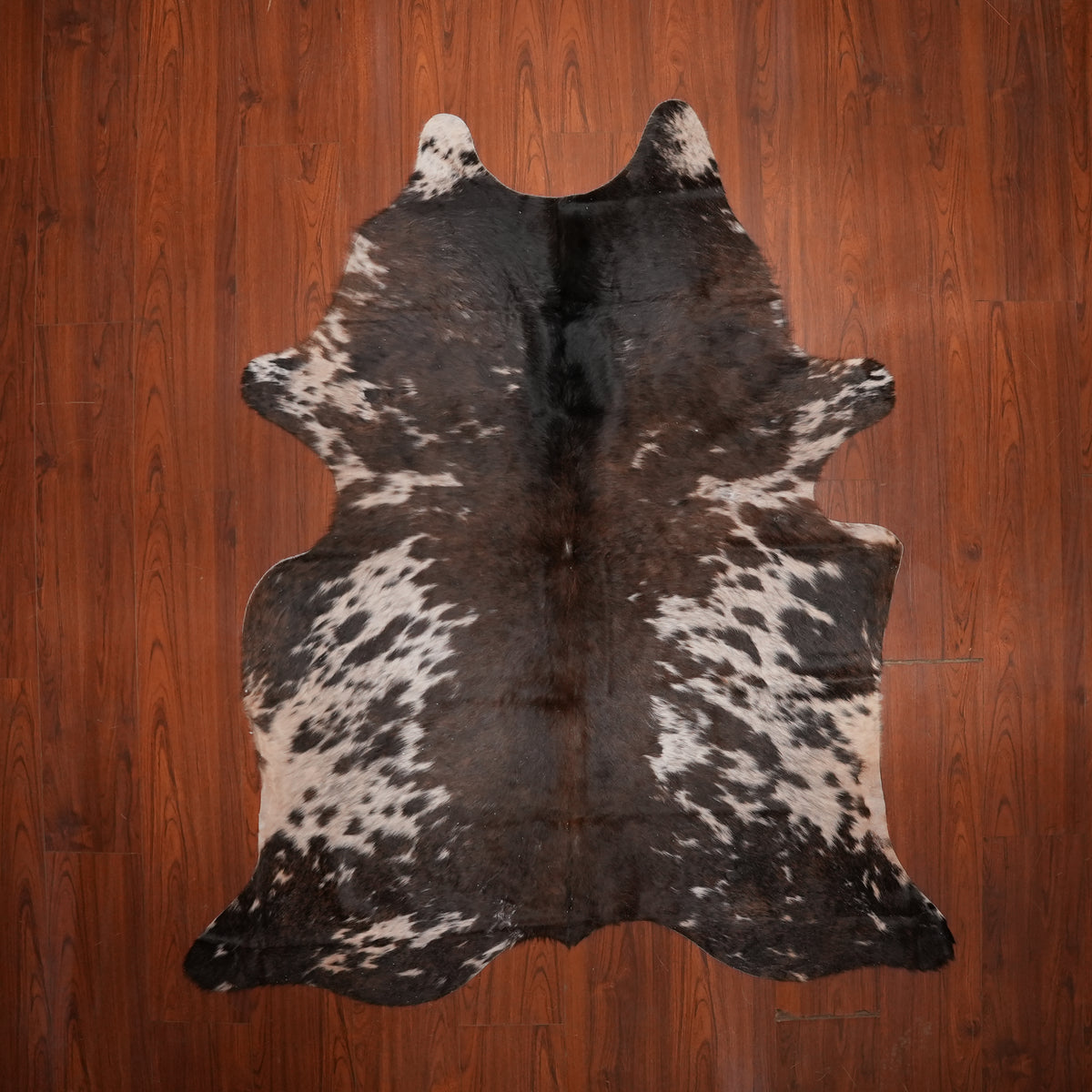 Speckled Espresso Brown cow hide rug, 206 x 176 cm, genuine cowhide
