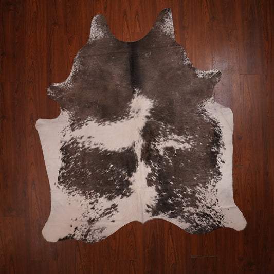 Smoky Speckled Brown cow hide rug, 209 x 184 cm, genuine cowhide