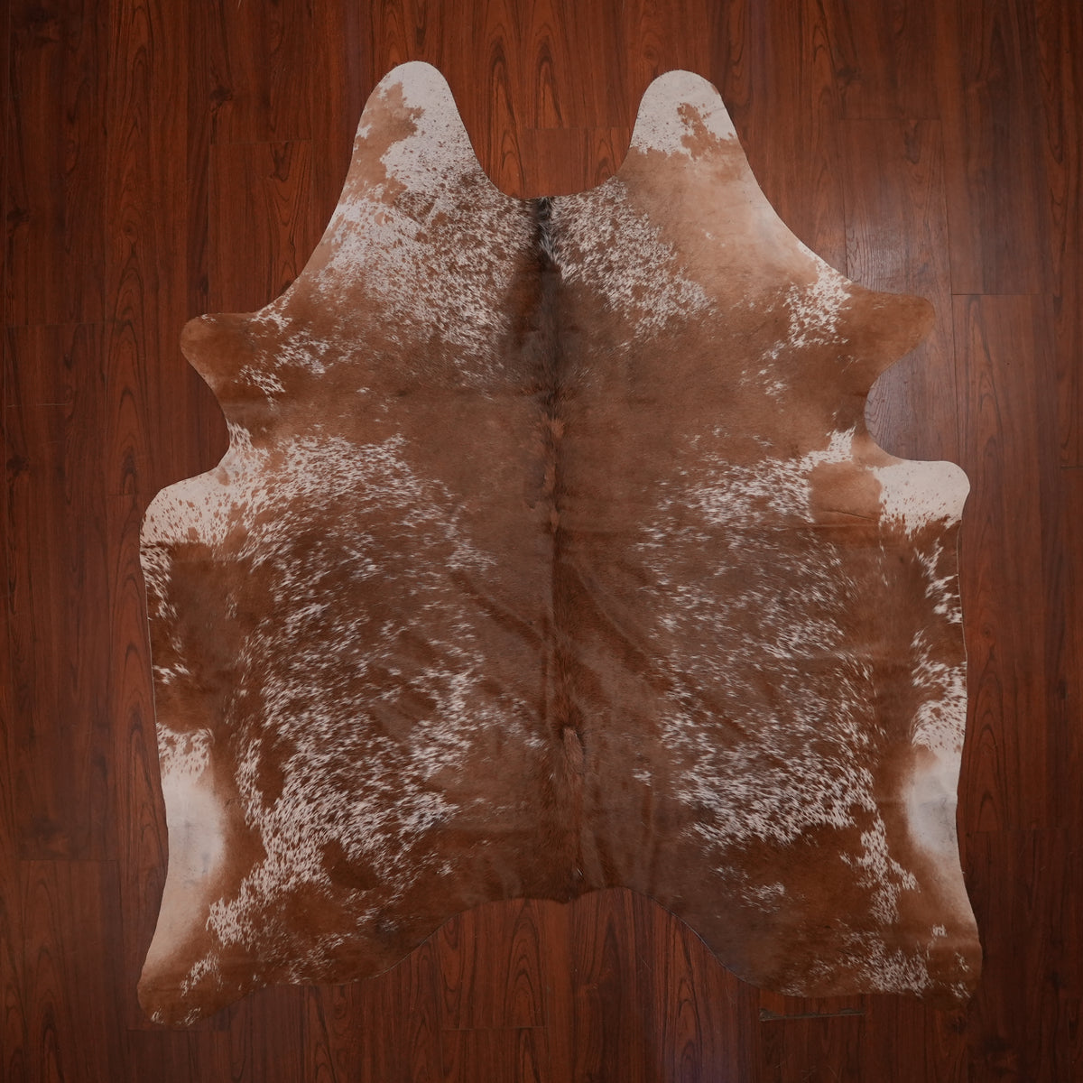 Speckled Russet Brown cow hide rug, 209 x 192 cm, genuine cowhide