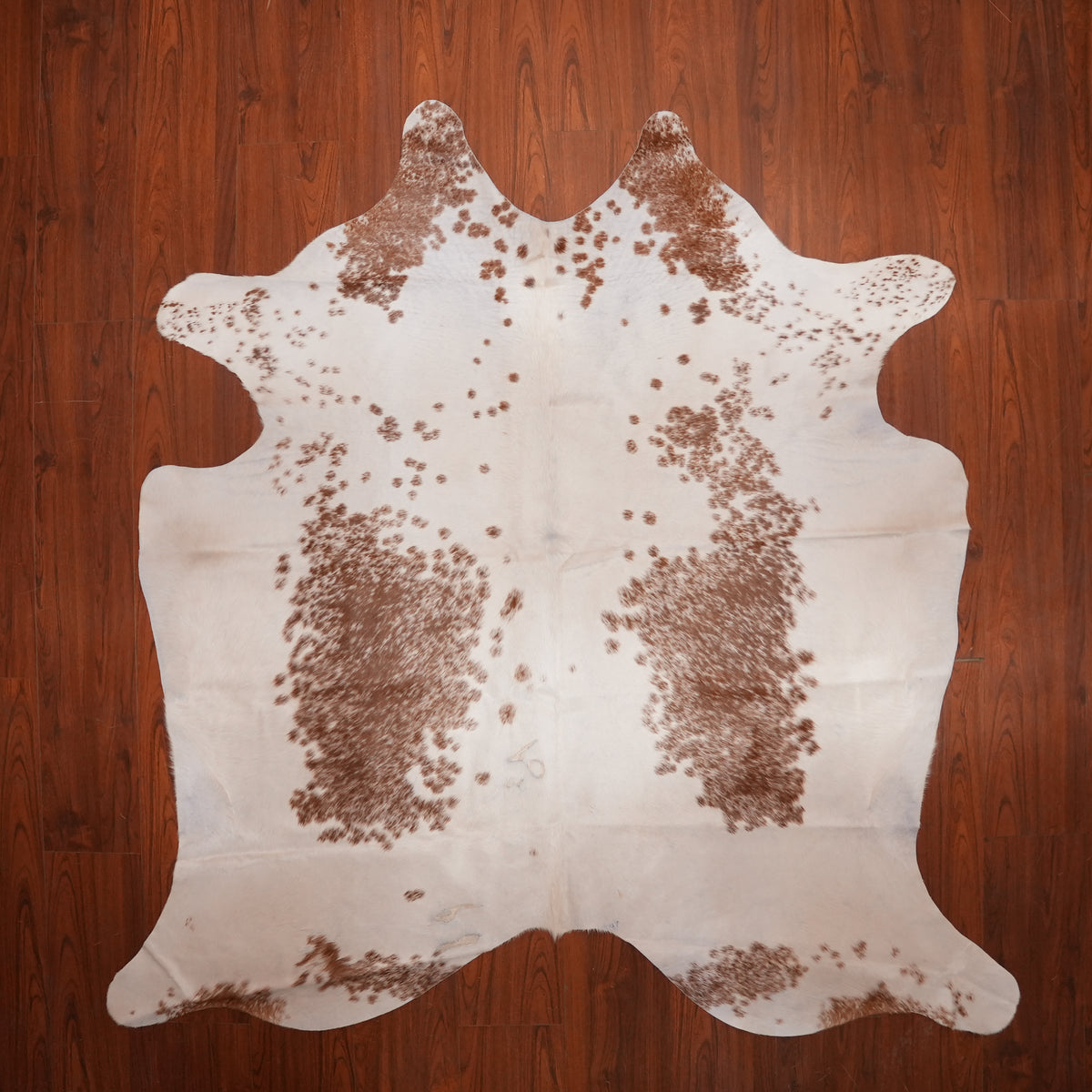 Speckled Brown cow hide rug, 213 x 211 cm, genuine cowhide