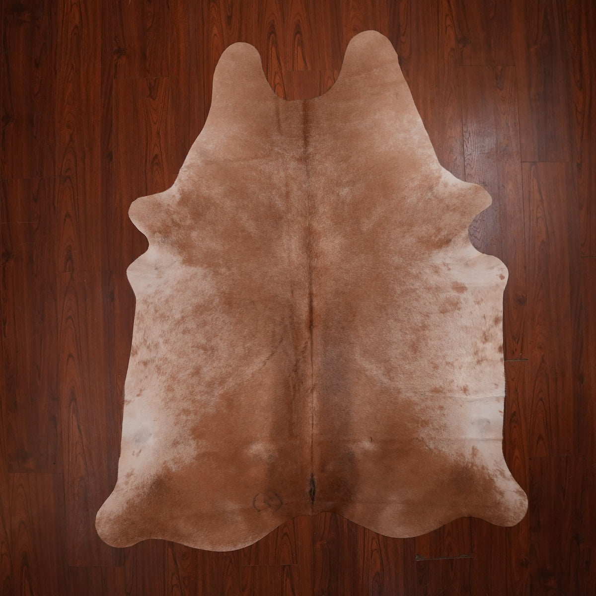 Mottled Caramel Brown cow hide rug, 214 x 178 cm, genuine cowhide