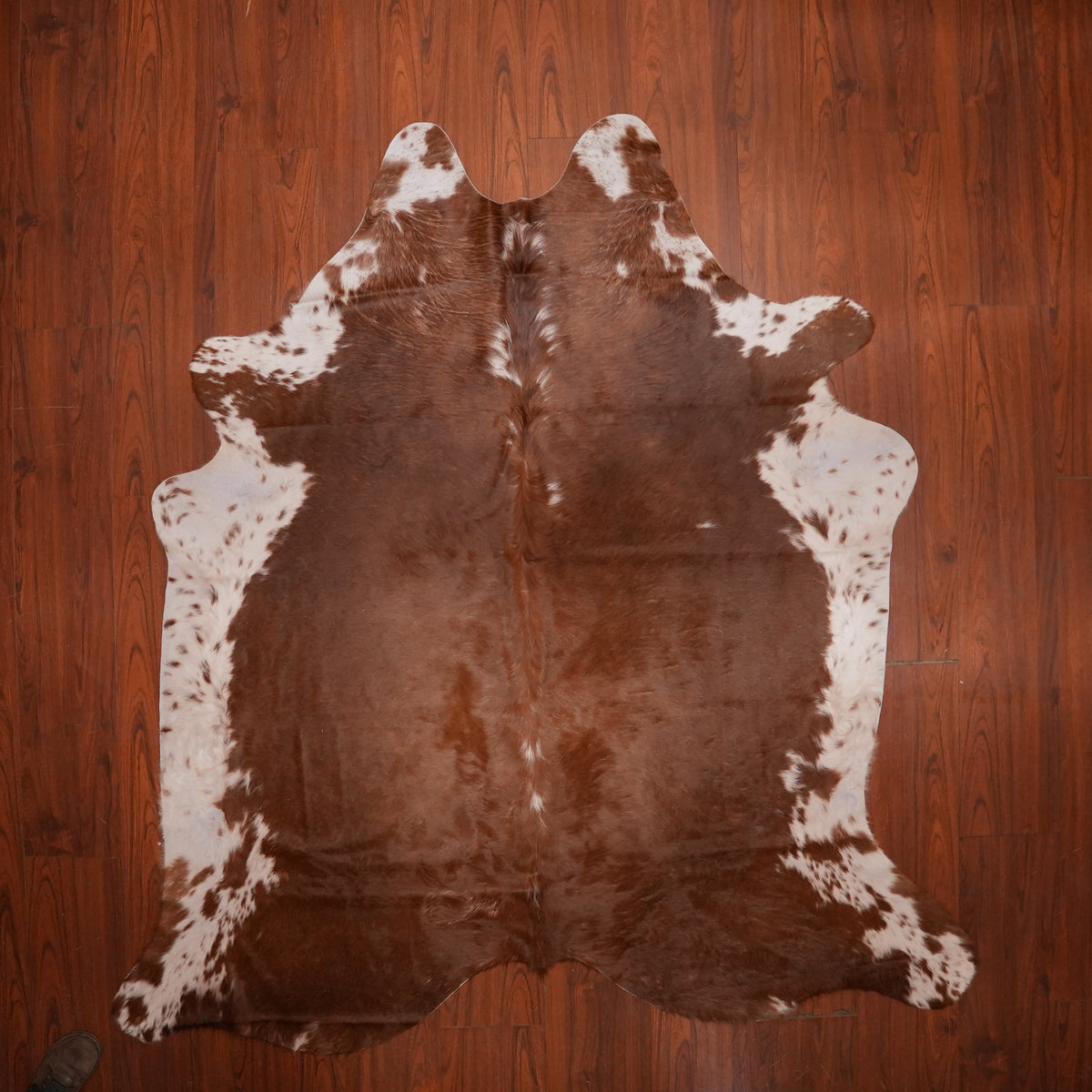 Chestnut Speckled Brown cow hide rug, 214 x 200 cm, genuine cowhide