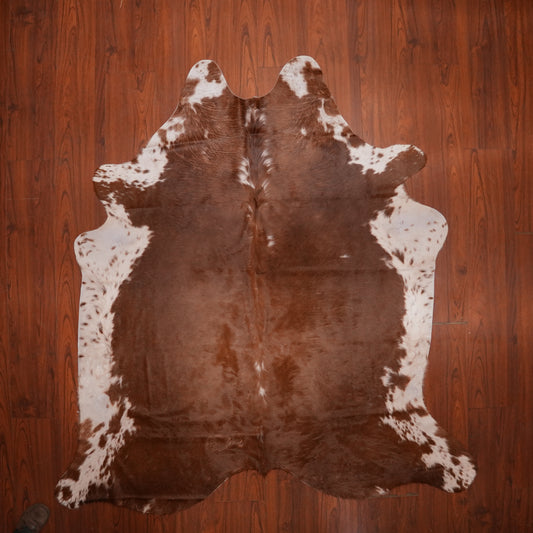 Chestnut Speckled Brown cow hide rug, 214 x 200 cm, genuine cowhide