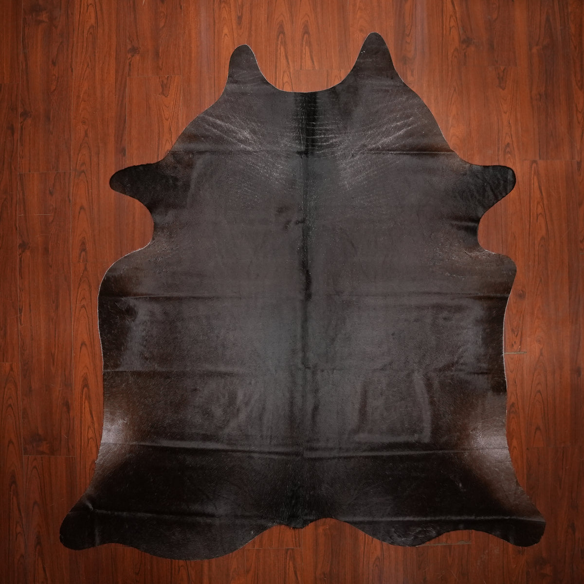 Deep Espresso Brown cow hide rug, 224 x 207 cm, genuine cowhide