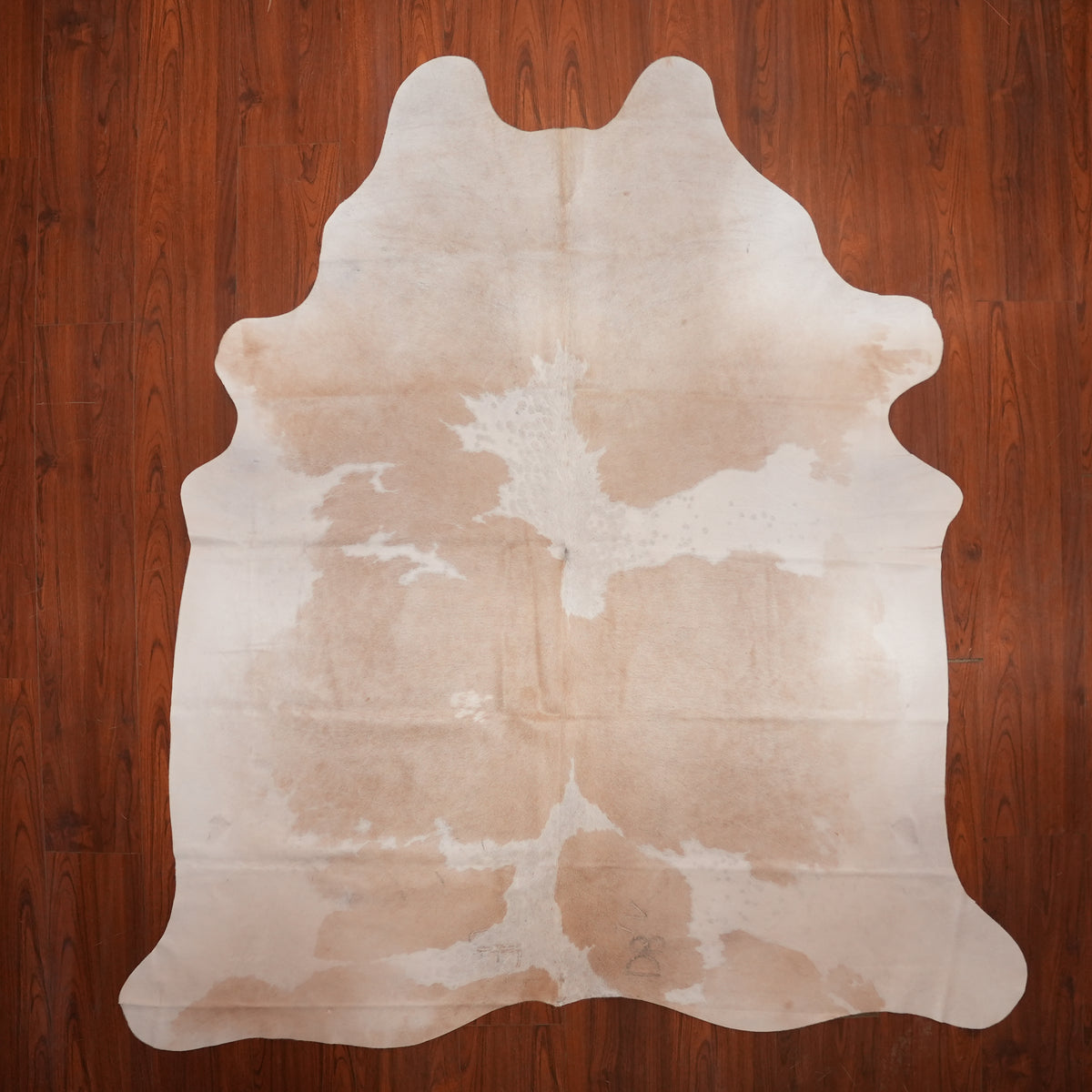 Soft Beige Brown cow hide rug, 239 x 208 cm, genuine cowhide