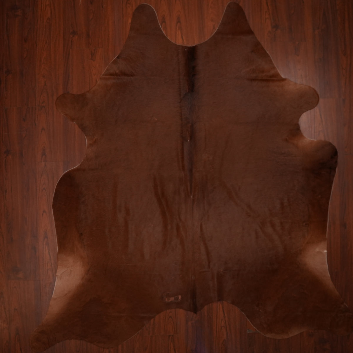 Rich Chestnut Brown cow hide rug, 250 x 236 cm, genuine cowhide