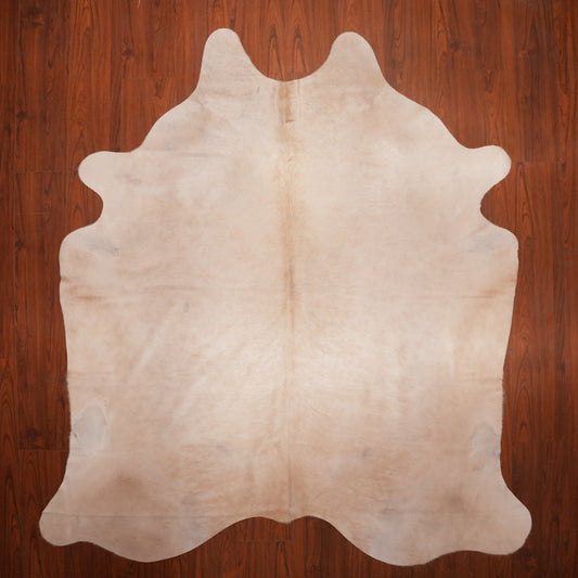 Soft Solid Champagne cow hide rug, 234 x 217 cm, genuine cowhide