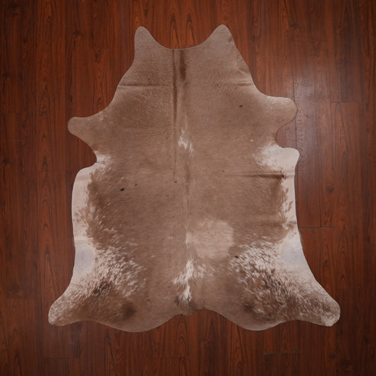 Soft Speckled Dun cow hide rug, 197 x 190 cm, genuine cowhide