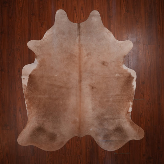 Soft Tonal Dun cow hide rug, 213 x 191 cm, genuine cowhide