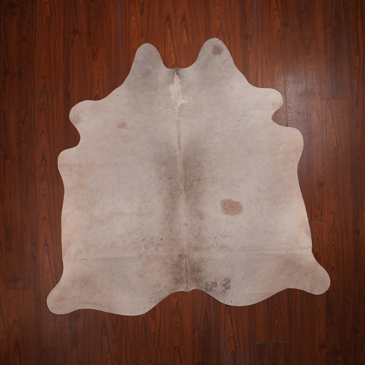 Soft Greige Grey cow hide rug, 181 x 190 cm, genuine cowhide