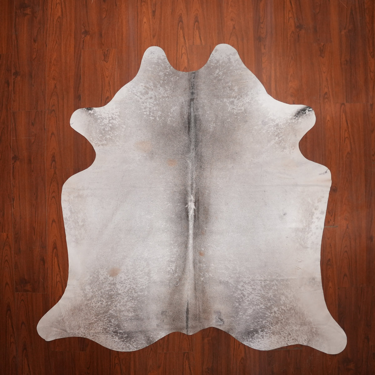 Soft Frosted Grey cow hide rug, 202 x 208 cm, genuine cowhide
