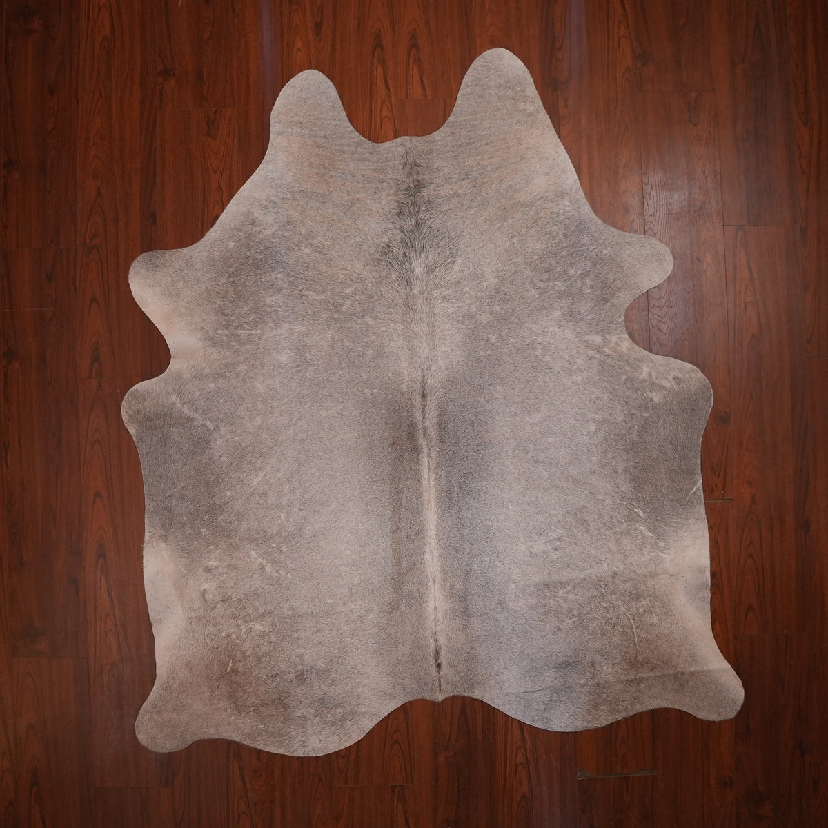 Soft Salt-and-Pepper Grey cow hide rug, 203 x 181 cm, genuine cowhide