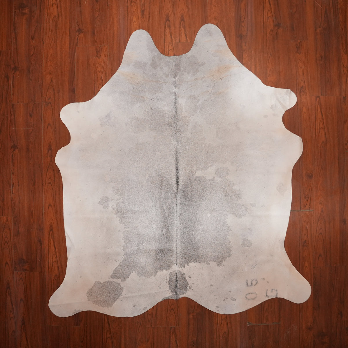 Soft Cloudy Grey cow hide rug, 214 x 188 cm, genuine cowhide