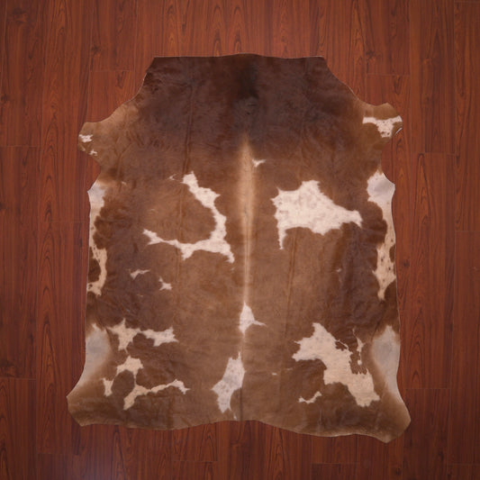 brown white nguni hide skin rug